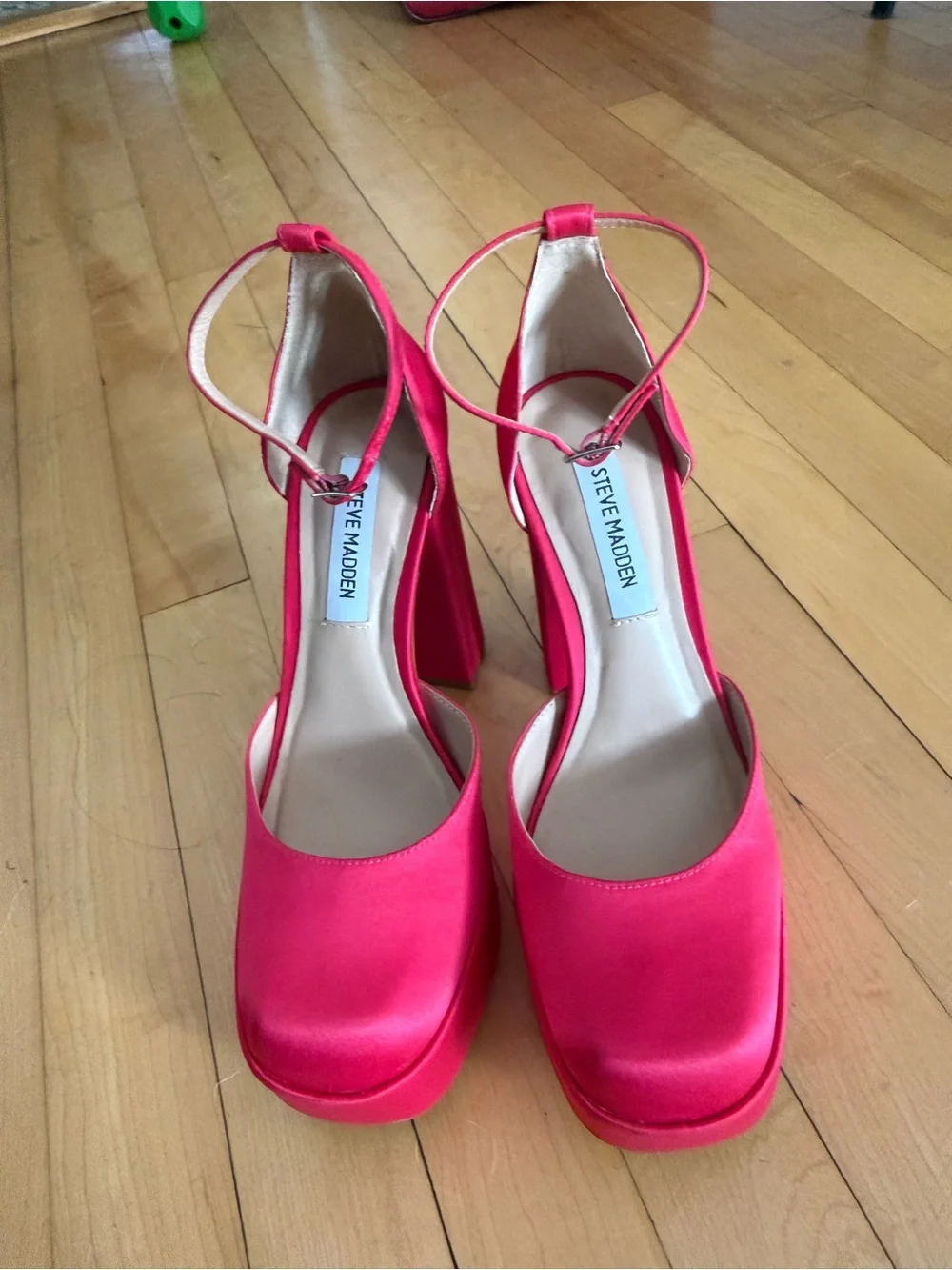 Steve Madden Neon Pink Platform Block Heels
